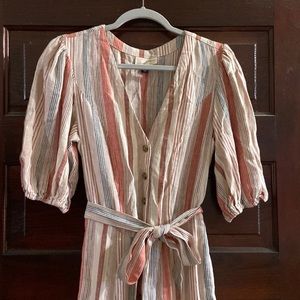 Universal Threads stripped puff sleeve jumpsuit